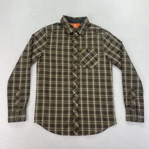 MERRELL SELECTWICK Brown Plaid Button-Up Pocket Flannel Shirt Mens Size Small